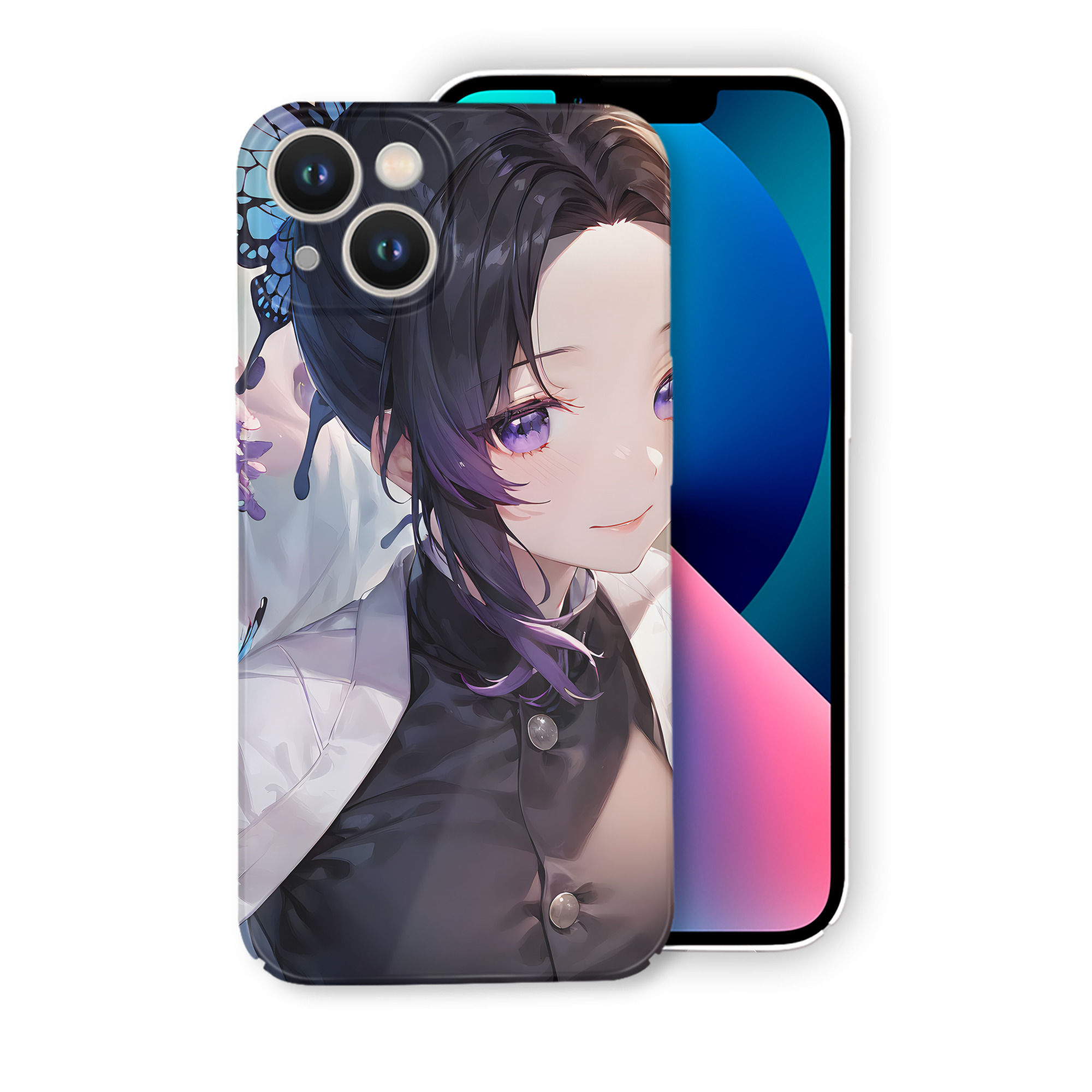 （画像用） 鬼滅の刃（きめつのやいば）蟲柱-胡蝶 しのぶ／こちょう しのぶ Kochou Shinobu 【iPhone 14シリーズ対応】ハードケース